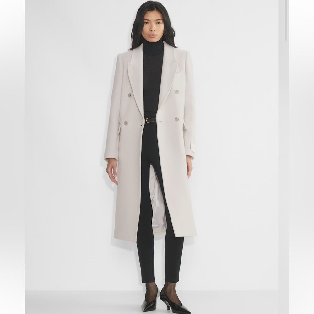 NWT Aritzia Babaton Constant Coat Sodt Wool Cashmere in Matte Pearl